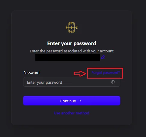 The Enter your password screen with the Forgot password? link highlighted