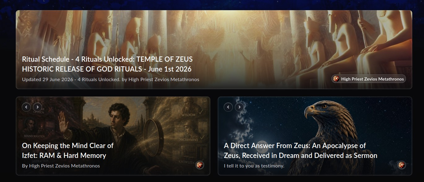 The highlighted Clergy sermons on the forum front page