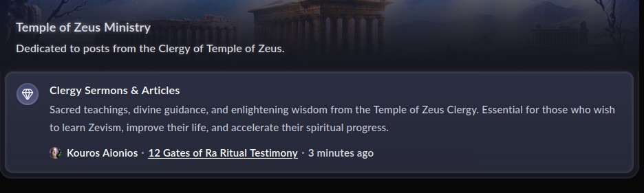 The Clergy Sermons and Articles subforum