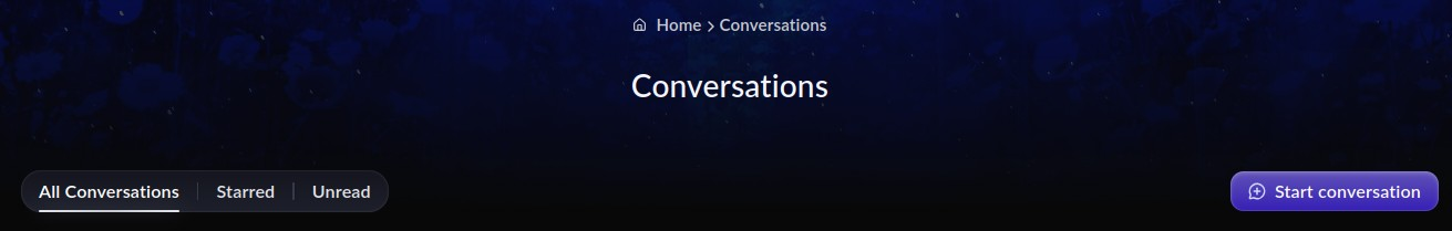 The Conversations page with All Conversations, Starred, and Unread tabs