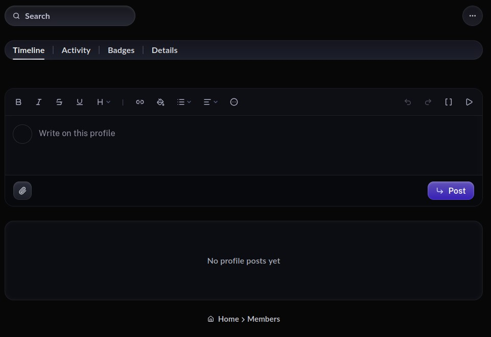 The Details page with About and Signature editors