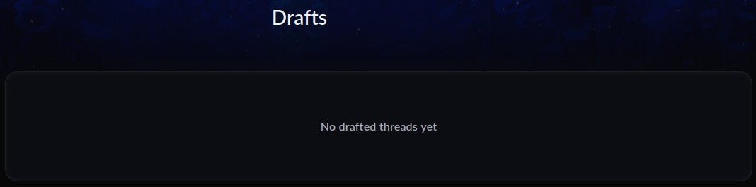 The Drafts page