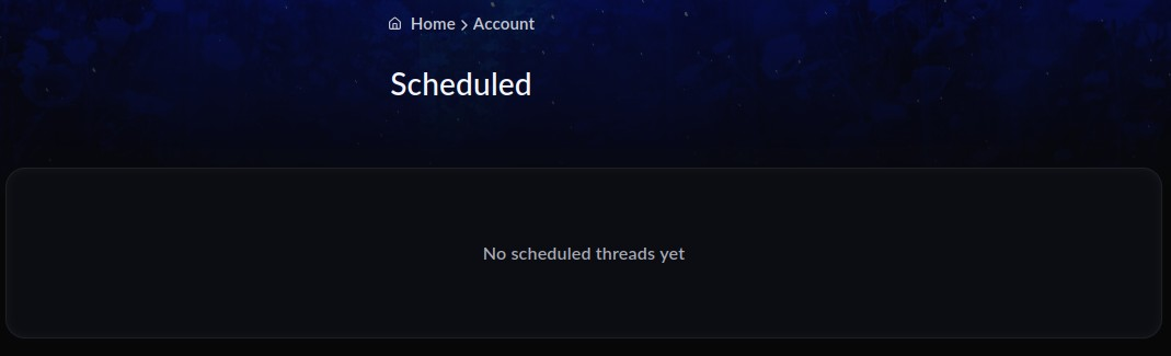 The Scheduled threads page