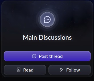 A subforum panel with Post thread, Read, and Follow controls