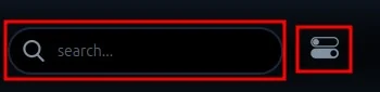 The Search function and Site Settings option on the Temple of Zeus site bar