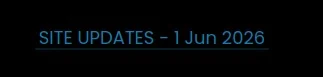 The Site Updates heading on the Temple of Zeus homepage