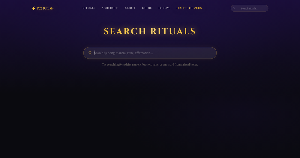 The search page