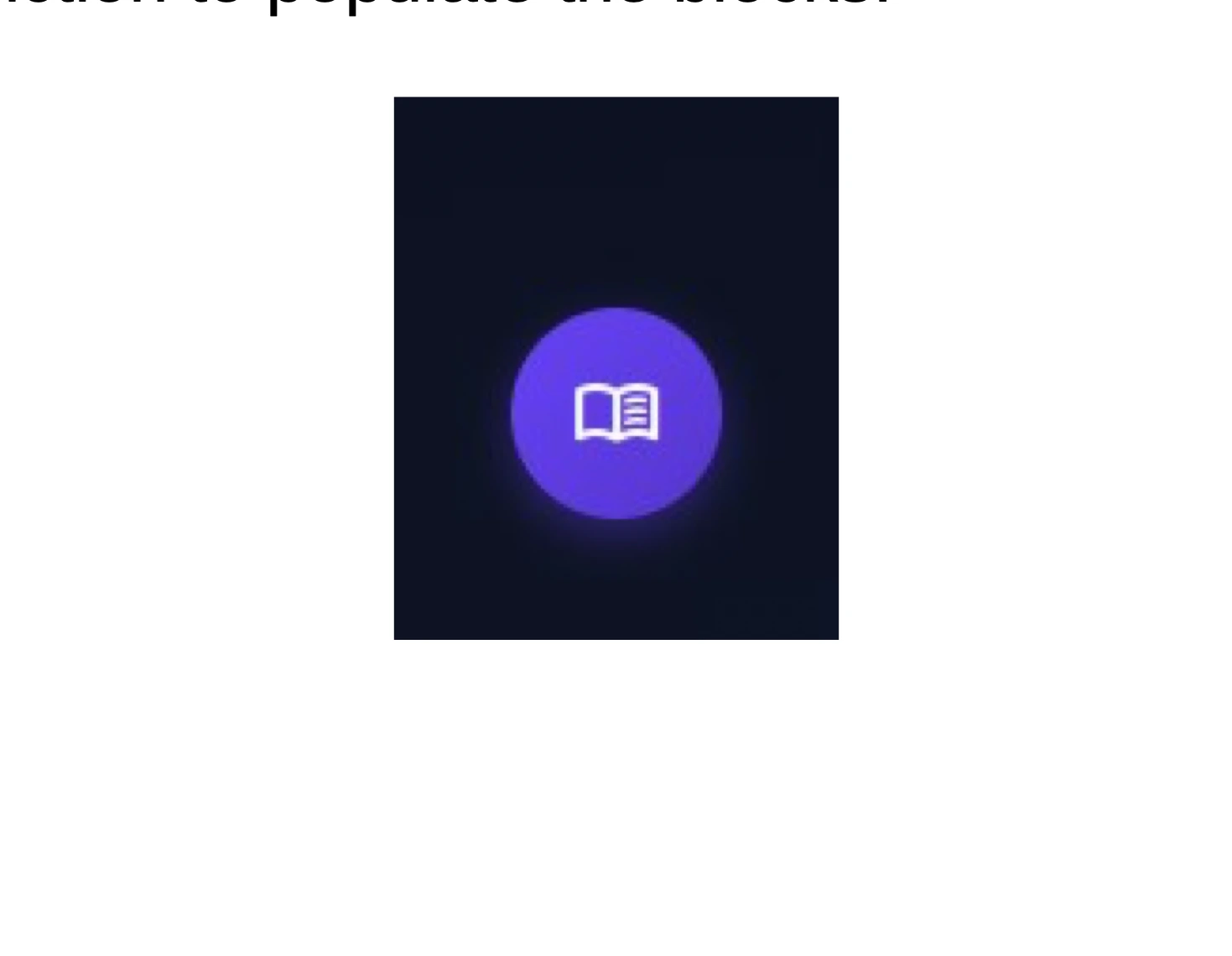 The glossary button at the bottom-right of the screen