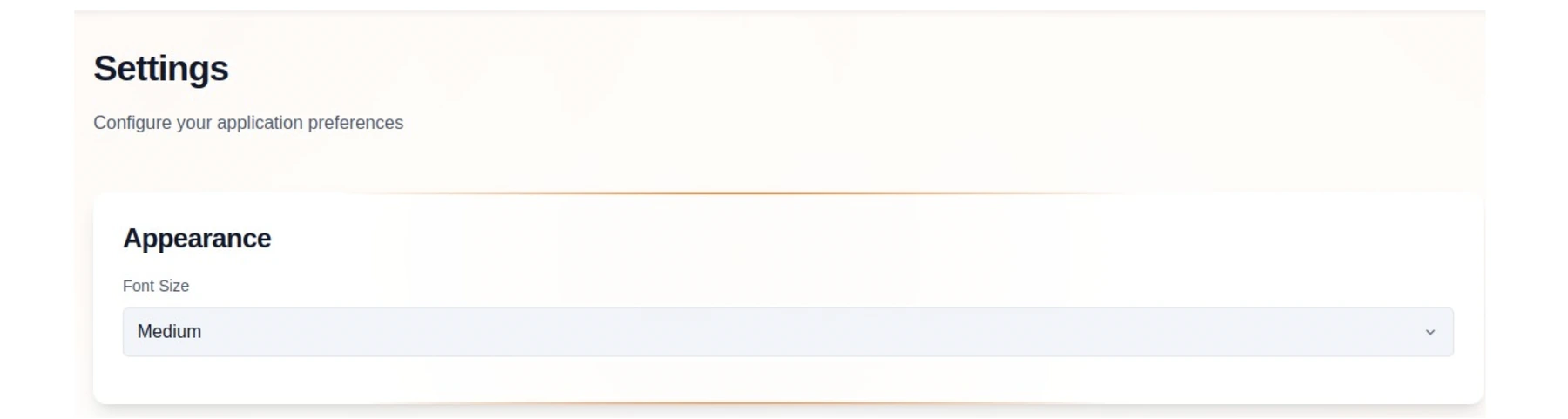 The Settings page in light theme
